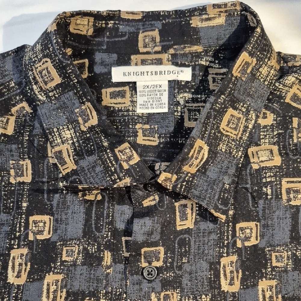 Knightsbridge Black and Tan Men's Casual Shirt